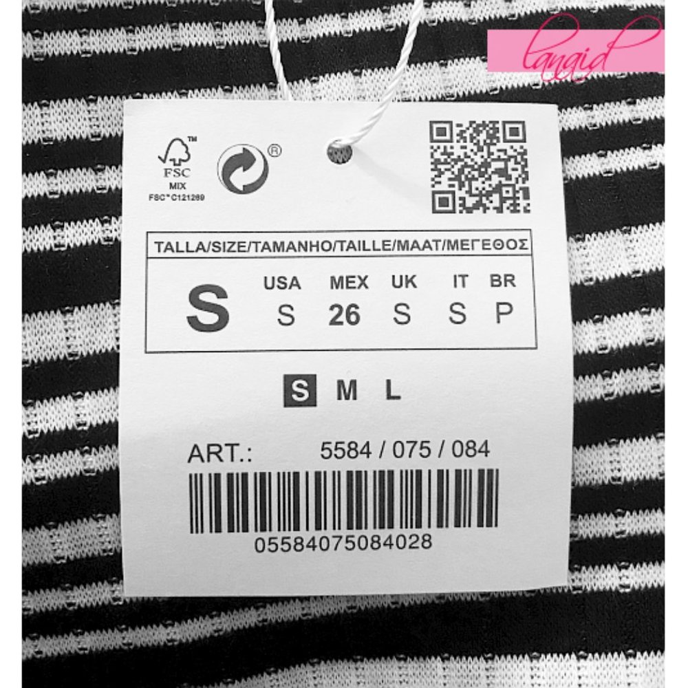 Zara Off-The-Shoulder Striped Ribbed Stretch Top S - Picture 4 of 7